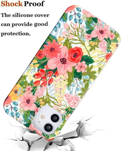 J.west Design for iPhone 11 Case 6.1", Modern Style Summer Cute Bouquet Floral Pattern with Garden Botanical Flowers Prints Slim Soft TPU Shockproof Cover Protective Phone Case for Women Girls - 이미지 6