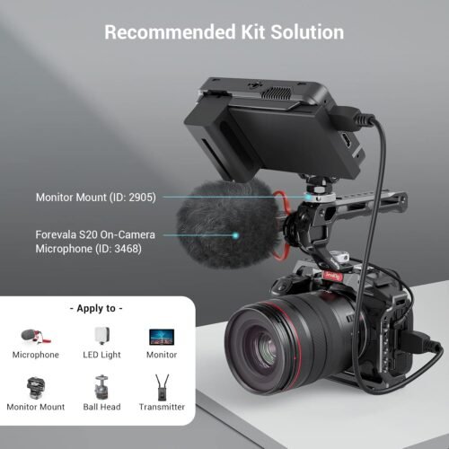 SmallRig Top Handle with 3/8"-16 Locating Pins for ARRI Grip for Camera Cage, Universal Video Rig with 5 Cold Shoe Adapters to Mount DSLR Camera with Microphone/LED Light/Monitor - 3765 - 이미지 5