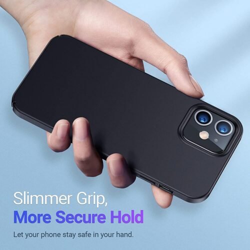 TORRAS for iPhone 12 Case/iPhone 12 Pro Case Slim Fit, Protective Sturdy Hard Cover, Super Thin Lightweight Phone Case for iPhone 12 Phone Case, 6.1 Inch, Matte Black - 이미지 6