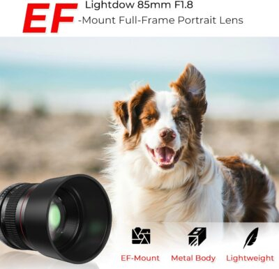 EF 85mm F1.8 Portrait Lens - Medium Telephoto Manual Cameras Lens for Canon EOS Rebel T Series (T8i/T7i/T7/T6/T3i/T2i/4000D/850D/SL3/SL2) & High-End DSLRs (6D Mark II/5D Mark IV/90D/80D/77D) - 이미지 2
