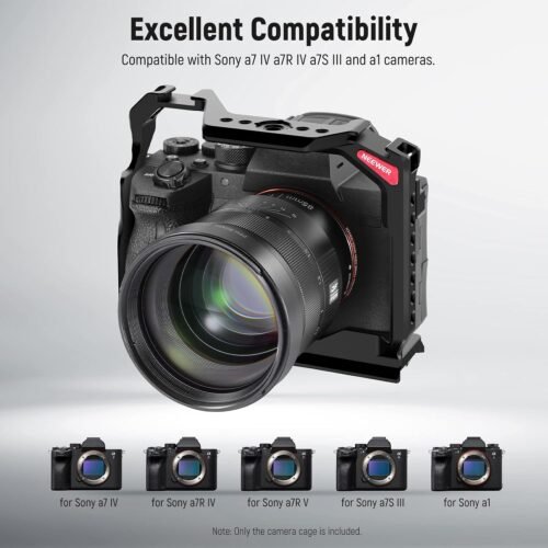 NEEWER Full Camera Cage Compatible with Sony a7R V/a7R IV/a7 IV/a7S III/a1, Aluminum Video Camera Rig with Full Access/Arca Type QR Base for Quick Switch, Compatible with DJI RS Stabilizers, CA004 - 이미지 7