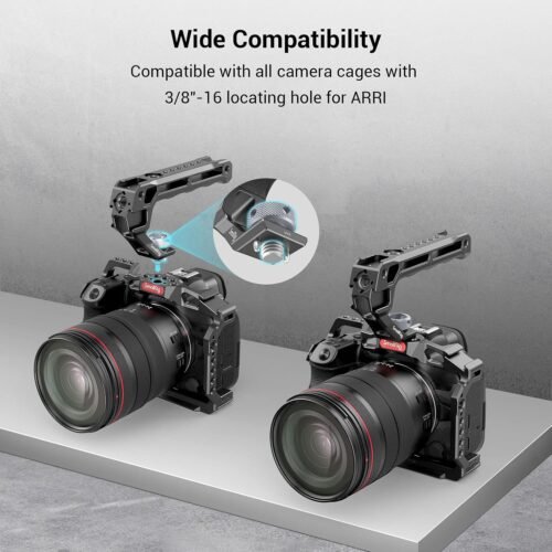 SmallRig Top Handle with 3/8"-16 Locating Pins for ARRI Grip for Camera Cage, Universal Video Rig with 5 Cold Shoe Adapters to Mount DSLR Camera with Microphone/LED Light/Monitor - 3765 - 이미지 2