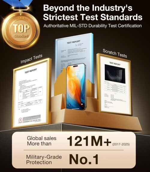 UltraGlass Unbreak Top 9H+ Glass for iPhone 16 Pro Screen Protector 6.3" [12FT Military Grade Shatterproof] Screen Protector 16 Pro Tempered Glass [Longest Durable] Full Coverage 16Pro, 2 Pack - 이미지 2