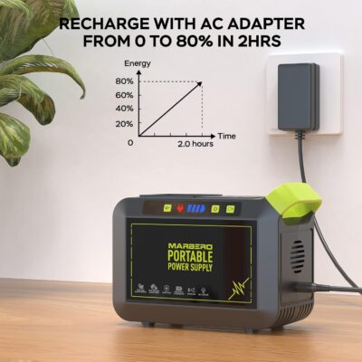 MARBERO Portable Power Station 88Wh Camping Lithium Battery Solar Generator Fast Charging with AC Outlet 120W Peak Power Bank(Solar Panel Optional) for Home Backup Outdoor Emergency RV Van Hunting - 이미지 5