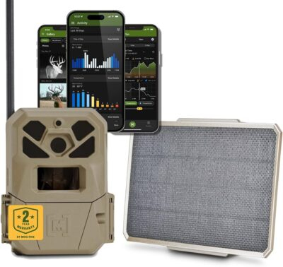 Moultrie Edge 2 Pro Cellular Trail Camera - Auto Connect Nationwide 4G LTE - On Demand 40MP Photo - 1440P Video with HD Audio - Ai False Trigger Elimination - 100 Ft Detection Range - No-Glow Flash