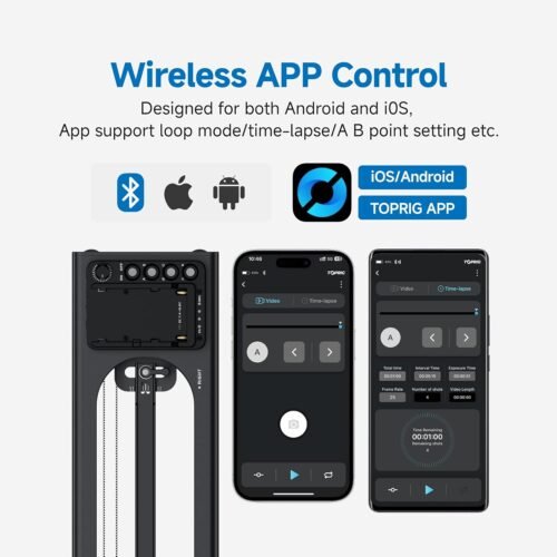 Accsoon Toprig 24''/60cm Camera Slider Motorized, Button and APP Control, Video Mode/Time-Lapse/Loop Mode/120° Panoramic for Video Shooting Photography Video Slider, Compatible with Gopro DSLR Camera - 이미지 3