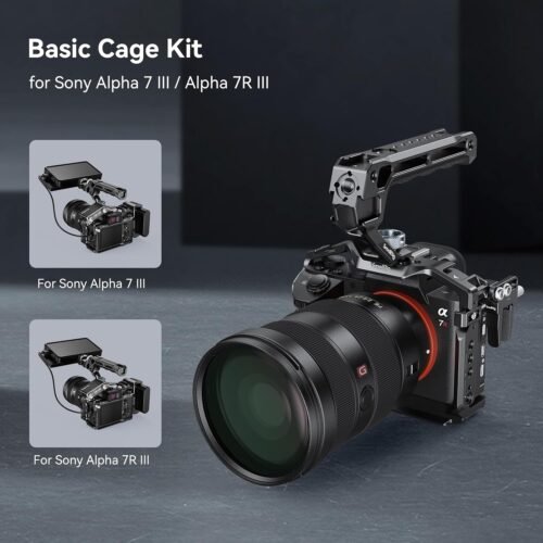 SmallRig A7 III / A7R III Camera Cage Kit for Sony Alpha 7 III/Alpha 7R III, Full Cage with Top Handle for ARRI and Cable Clamp, Built-in Cold Shoe and NATO Rails - 4198 - 이미지 5