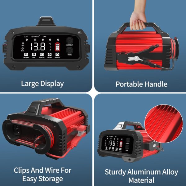 E-FAST 25A Multifunctional Battery Charger: The Ultimate Solution for Cars, Trucks, and More! - Image 6