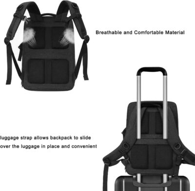 MOSISO Camera Backpack,DSLR/SLR/Mirrorless Photography Waterproof 17.3 inch Camera Bag with Front Hard Shell&Laptop Compartment&Tripod Holder&Rain Cover Compatible with Canon/Nikon/Sony, Space Gray - 이미지 6