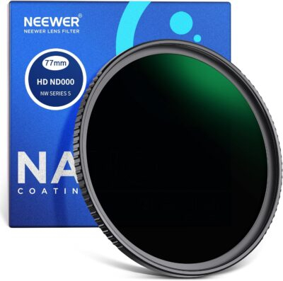 NEEWER 77mm ND Filter ND1000 10 Stops Neutral Density Filter Multi Layer Nano Coated/HD Optical Glass/Water Repellent/Scratch Resistant/Ultra Slim Black Matte Aluminum Alloy Frame for Long Exposure