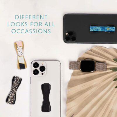 LOVEHANDLE Phone Grip for Most Smartphones and Mini Tablets, Black Elastic Strap with Black Base, LH-01Black - 이미지 7
