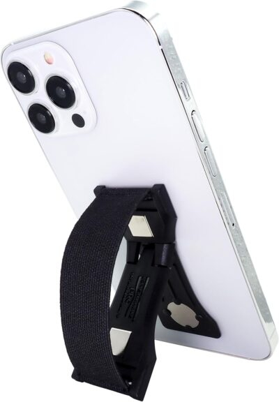 LOVEHANDLE PRO Premium Phone Grip - Elastic Phone Strap - Magnetic Phone Mount and Kickstand for Smartphone and Tablet - Black - 이미지 3