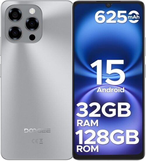 DOOGEE Note 58 Unlocked Cell Phone,Android 15 Smartphone with 32GB+128GB/2TB TF Expand,6250mAh Battery, 6.75"HD+ 90Hz Cellphone,4G Dual SIM Mobile Smart Phones, Widevine L1/NFC/OTG/Face Unlock,Natural