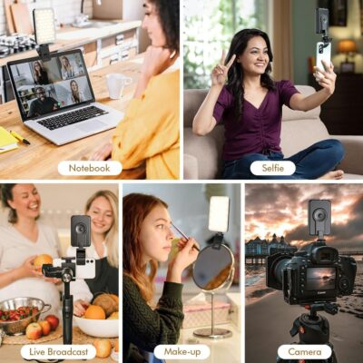Selfie Light for iPhone,Portable Phone Clip on Light,Rechargeable LED Ring Light for Phone,Video Recording,Camera,Laptop,TikTok,Tablet,Vlog,Computer,5 Lighting Modes,80 LED High Power - 이미지 5