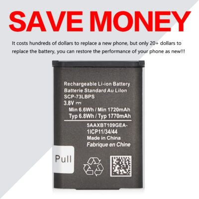 SCP-73LBPS Battery (2025 New Upgraded) Replacement for Kyocera DuraXV Extreme E4810 Verizon Flip Phone SCP73LBPS Battery - 이미지 6
