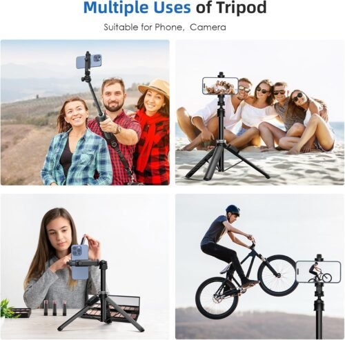 Extendable Phone Tripod for iPhone & Selfie Stick with Remote, 360 Ball Head for Video Recording - 이미지 5