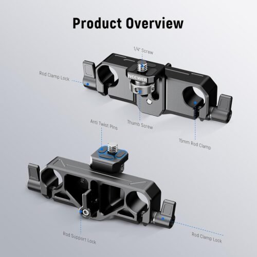 NEEWER Matte Box Support, LWS 15mm Dual Rod Clamps with 1/4" Screw & 0.9"/22mm Vertical Adjustment, Compatible with SmallRig NEEWER Mini Matte Boxes, PG013 - 이미지 6