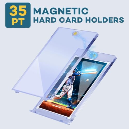 20 PCS Magnetic Card Holder, 35pt One Touch Card Holder for Baseball Cards,U-V Protection Hard Plastic Magnetic Card Case,Cards Holder for Sports Cards, Trading Card Display, Game Card Protector - 이미지 4