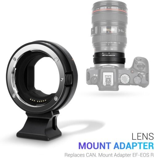 JJC EF-EOS R Metal Auto Focus Lens Mount Adapter Converter for Canon EF EF-S Lens to Canon EOS R1 R50 V R50V R50 R100 R5 R6 Mark II R RP R3 R7 R8 R10 RF Mount Camera,with 1/4"-20 & Arca Tripod Foot - 이미지 2