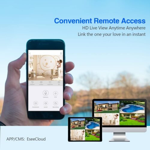 10CH Expandable Wireless Security Camera System with 10.1" Monitor 4pcs 5MP Indoor Outdoor Camera 1-Way Audio Night Vision Motion Detection Home Business CCTV Surveillance 1TB HDD - 이미지 3