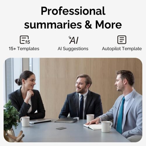 AI Voice Recorder, PLAUD Note Voice Recorder w/Case, App Control, Transcribe & Summarize with AI Technology, Support 112 Languages, 64GB Memory, Audio Recorder for Lectures, Meetings, Calls, Black - 이미지 3