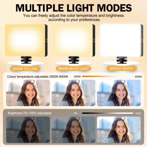 Phone Light, 8000Mah Rechargeable, Adjusted 3 Light Modes for Android, iPad, Laptop, for Makeup, TikTok, Vlog - 이미지 3