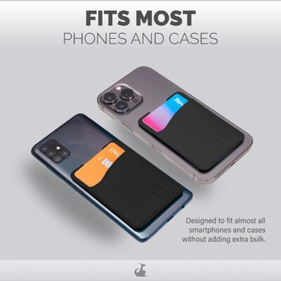 Wallaroo Premium Leather Cell Phone Wallet Stick On - Android and iPhone Wallet and Card Holder for Women and Men - Durable with Non-Slip Lining Secures Up to 3 Cards - 이미지 5