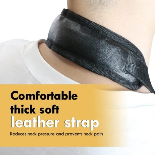 KUWAN Saxophone Neck Strap Soft Sax Leather strap Padded for Alto Sax Tenor Clarinet Baritone Soprano Horn Music Instrument (1, BLACK) - 이미지 2