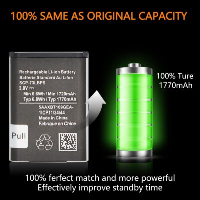 SCP-73LBPS Battery (2025 New Upgraded) Replacement for Kyocera DuraXV Extreme E4810 Verizon Flip Phone SCP73LBPS Battery - 이미지 4