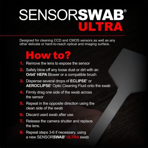 Sensor Cleaning Swab Kit - Aeroclipse Non-Flammable Optic Cleaning Solution (0.5oz/15ml) + Type-3 Sensor Swab Ultra 24mm (Pack of 6) - for Full Frame CMOS and CCD Sensors - Dust & Oil Remover - 이미지 8