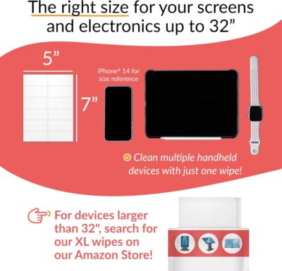 iCloth 70% Isopropyl Alcohol Large Screen and Electronics Wipes, Lint-Free, Streak-Free, Fast-Drying, Removes Dust and Fingerprints (50 Wipes) - 이미지 9