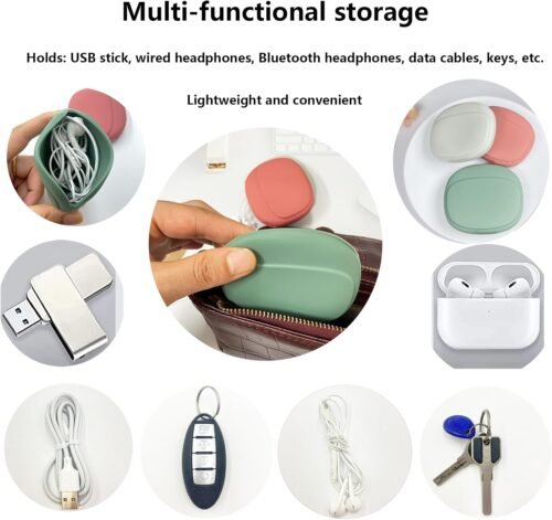 Silicone Headphone Organizer-Data Cable Storage Case-Mini Key Box-Portable Wired Headphone Organizer(Red-Grey-Green-3PCS) - 이미지 4
