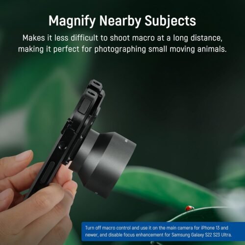 NEEWER HD 105mm Macro Lens Only for 17mm Thread Backplate, Compatible with SmallRig NEEWER iPhone Samsung Phone Cage Case with 17 mm Lens Adapter, 46mm Front Thread, LS-26 - 이미지 3