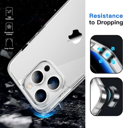 JETech Case for iPhone 14 Pro Max 6.7-Inch, Non-Yellowing Shockproof Phone Bumper Cover, Anti-Scratch Clear Back (Clear) - 이미지 6