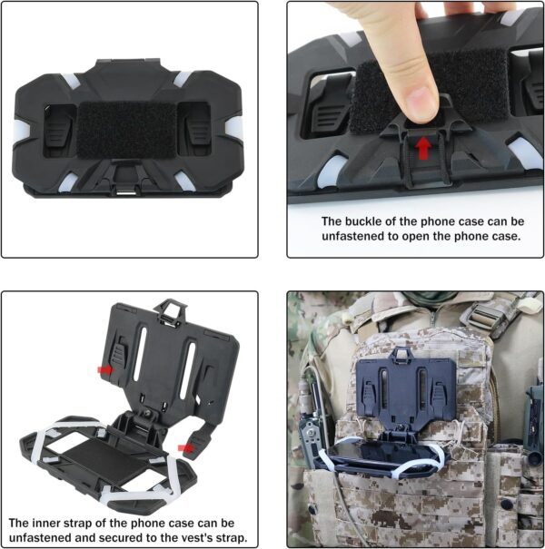 Tactical Vest Phone Holder: Quick-Release Mount for 4.7"-6.7" Screens (Black Edition) - Image 6