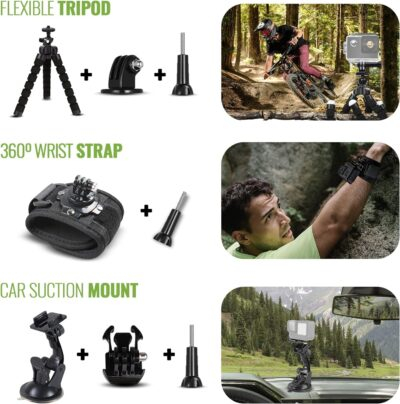 GoPro HERO12 (Hero 12) Black - Waterproof Action Camera with 5.3K HDR Video, 27MP Photos, 1/1.9" Image Sensor, Live Streaming, Webcam, Stabilization + 64GB Card & 50 Piece Accessory Kit - Bundle - 이미지 2