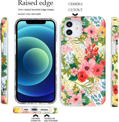 J.west Design for iPhone 11 Case 6.1", Modern Style Summer Cute Bouquet Floral Pattern with Garden Botanical Flowers Prints Slim Soft TPU Shockproof Cover Protective Phone Case for Women Girls - 이미지 5