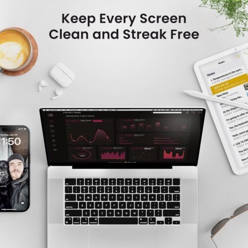 EVEO® Screen Cleaner Spray Kit (Streak-Free) TV Screen Cleaner for Smart TV, LCD, LED, OLED | Computer Screen Cleaner Spray and Wipe Microfiber Cloth for TV, Monitor, Laptop, iPad, Car & More - 1 Pack - 이미지 4