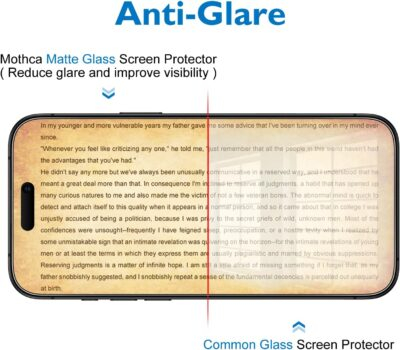 Mothca Matte Glass Screen Protector for iPhone 16 Pro Max (6.9 inch) Anti-Glare & Anti-Fingerprint Tempered Glass Clear Film, [Easy Installation Frame] Case Friendly, Bubble Free - Smooth as Silk - 이미지 6