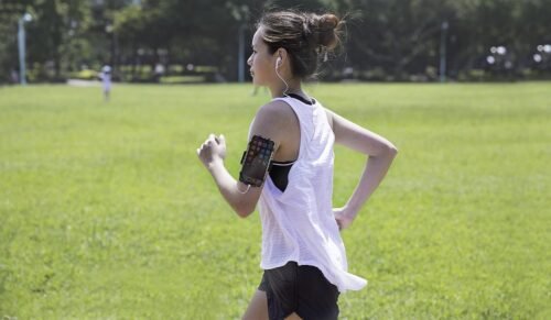 BONE Run Tie, Running Cell Phone Holder, Skin-Friendly & Washable Silicone Sport Armband, Universal Workout Phone Carrier Compatible with Most Smartphone (Gray - Size XL/Arm Size 15.7-21.4") - 이미지 8