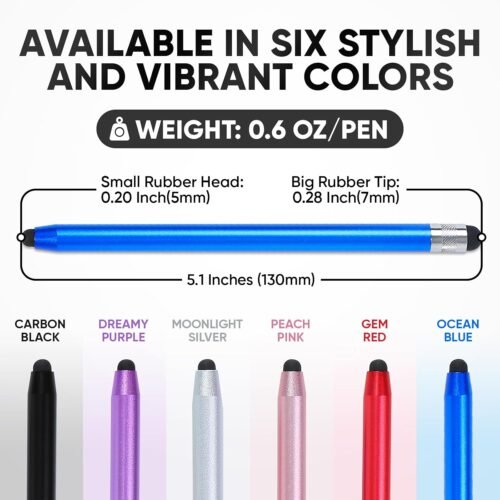 Stylus Pen for Touchscreen, 6 Pack Stylus Pen for iPad with High Precision & Sensitivity, Kurulo Universal Stylus Pen for Touch Screen, Stylus Pencil for Apple iPhone Android Tablet Samsung - 이미지 2