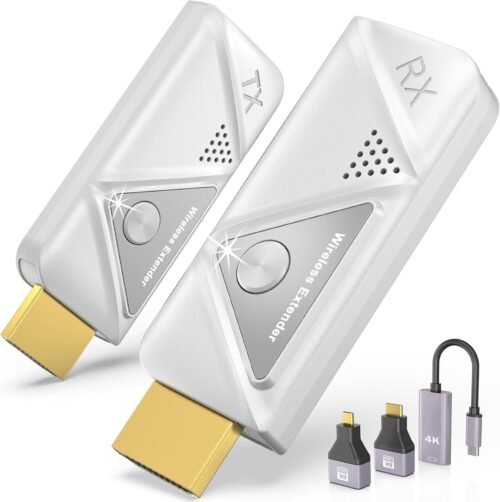 Wireless HDMI Transmitter and Receiver 100ft/30m,4K Decode 1080P Output Wireless HDMI Extender,2.4G/5G Plug&Play HDMI Wireless,for Streaming Video and Audio to Monitor from Laptop/TV Box