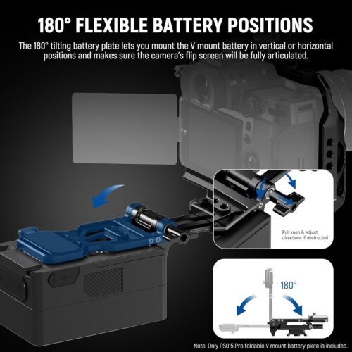 NEEWER Foldable V Mount Battery Plate with Arca Type Quick Release Camera Baseplate, Lightweight DSLR Camera Video Rig Compatible with SmallRig V Mount Battery Cage DJI RS4 RS3 Gimbal, PS015 PRO - 이미지 7