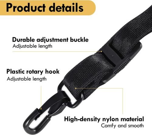 KUWAN Saxophone Neck Strap Soft Sax Leather strap Padded for Alto Sax Tenor Clarinet Baritone Soprano Horn Music Instrument (1, BLACK) - 이미지 4