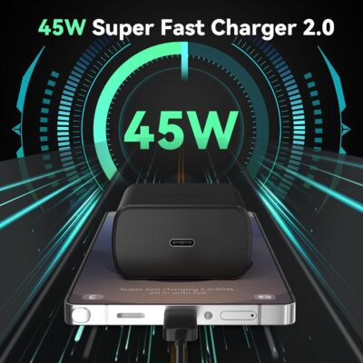 45W Super Fast Charger USB C Android Phone Charger Type C Charger Fast Charging Block with 6.6FT C Charger Cord for Samsung Galaxy S25/S25 Ultra/S25+/S24 Ultra/S24/S24+/S23/S22/S21/S20/Note20/Note 10 - 이미지 6