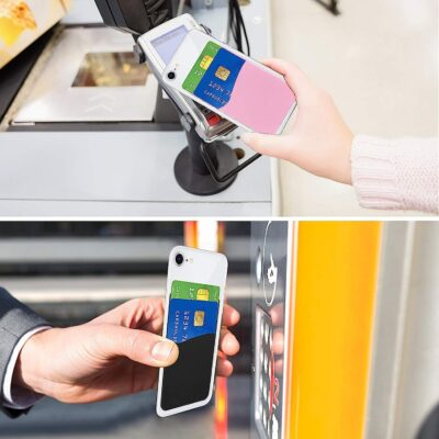 Senose Phone Wallet, Card Holder for Back of Phone Stick on Phone Cases Great Storage Compatible for iPhone/Android/Samsung Galaxy Pack of 5 - 이미지 2