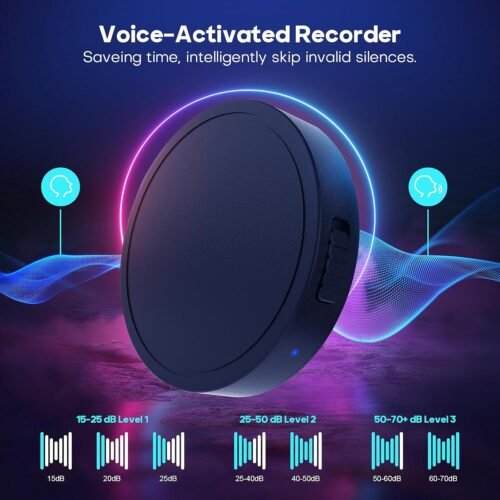 128G (1600 Hour) Magnetic Voice Activated Recorder - Nanezan Recording Device MP3 Records with 70 Hours Battery Time, USB-C Audio Recorder for Work, Lectures, Meetings, Interviews - 이미지 4