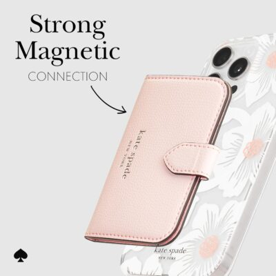 kate spade new york Morgan Magnetic Phone Wallet/Card Holder - Compatible with MagSafe Phones and Cases - Chalk Pink - 이미지 5