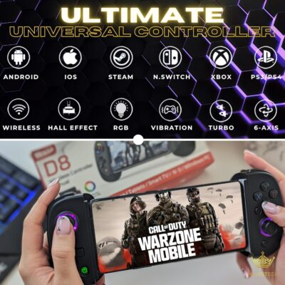 MAJESTECH NEW D8 Mobile Gaming Controller for iPhone/Android/iPad/Tablet, Play Xbox Cloud, Playstation Remote Play, Steam/PC, Switch! RGB Hall Joystick/Trigger Wireless Bluetooth Phone Game Controller - 이미지 2