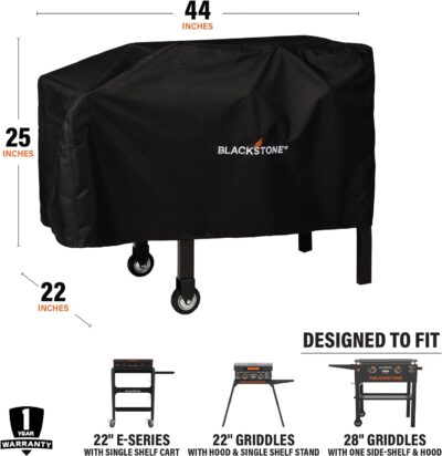 Blackstone 1529 22” and 28” Single Shelf Griddle Cover, 600D Polyester, Black - 이미지 3